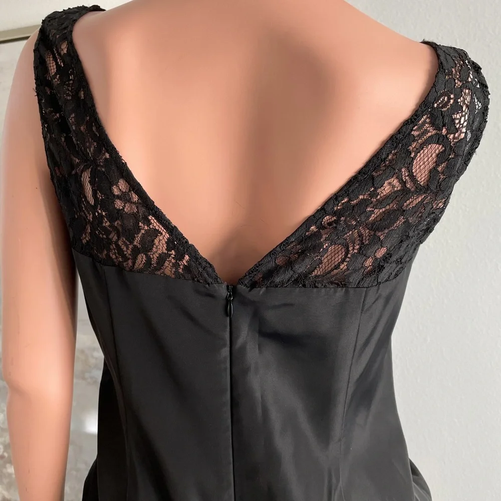 ANNE KLEIN Chic LACE Trimmed BOW Front DRESS Sz 10 - Picture 7 of 15